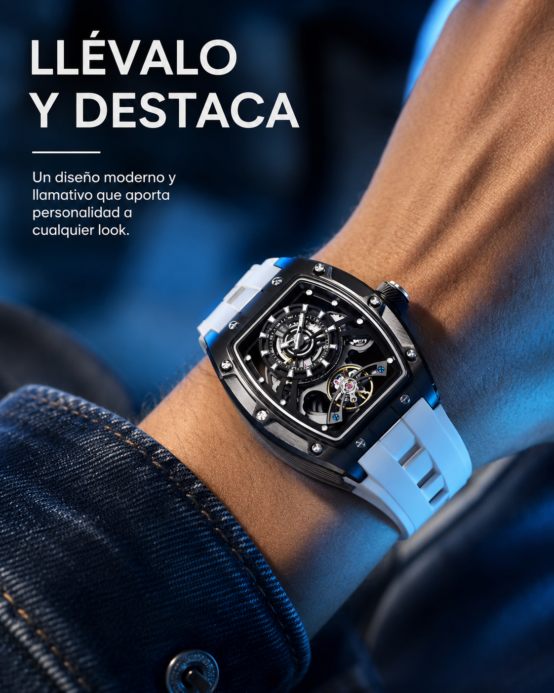 White Skeleton — Reloj Hombre Skeleton Automático
