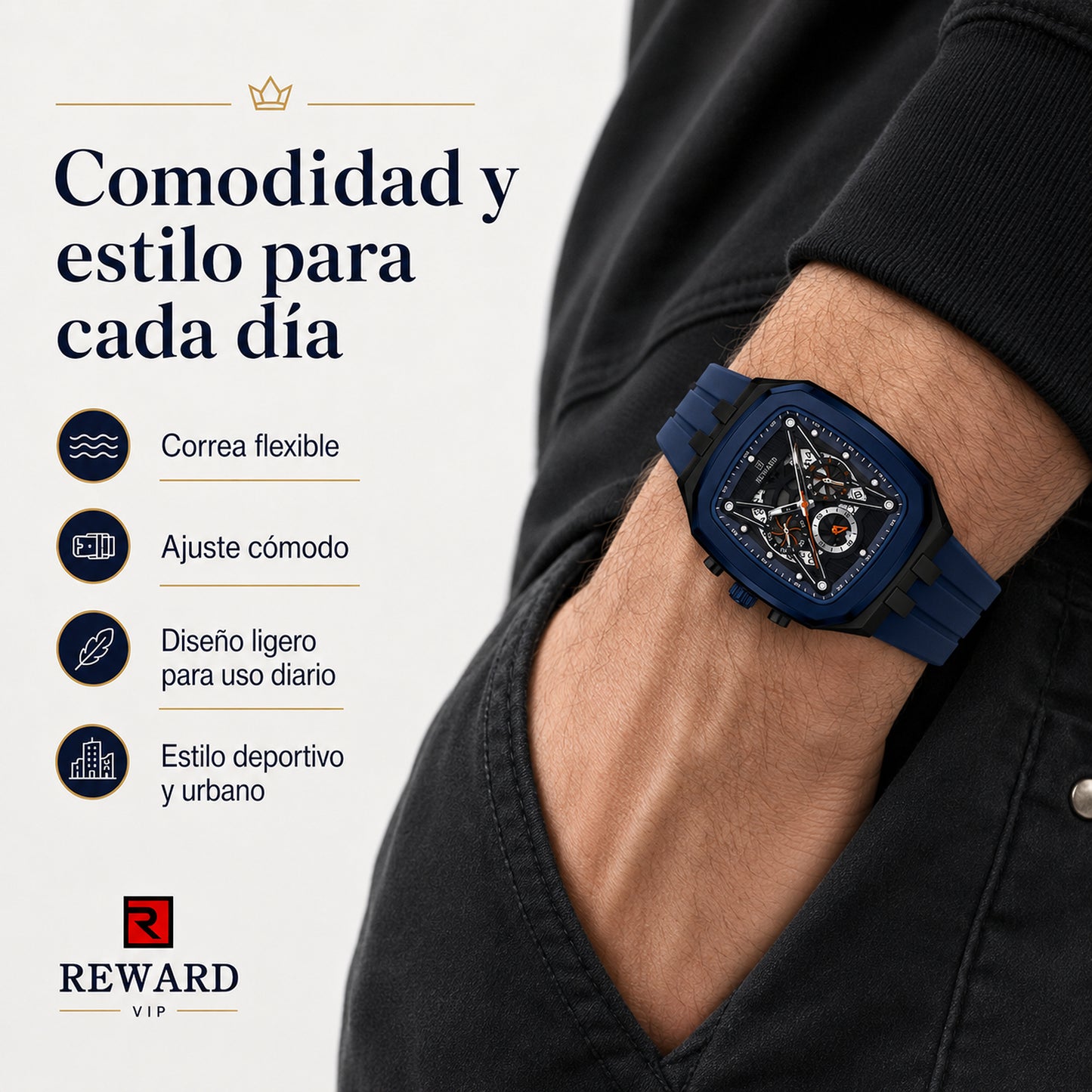 RD Blue Chrome — Comodidad y estilo para cada día