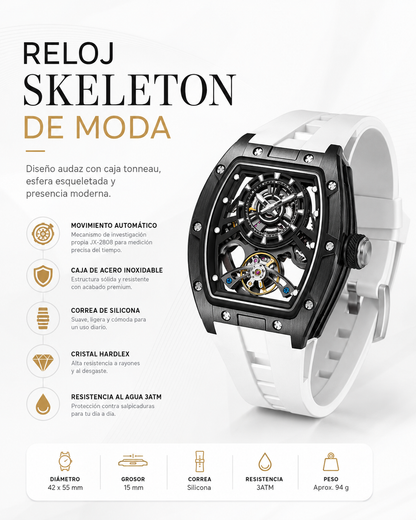 White Skeleton — Reloj Hombre Skeleton Automático