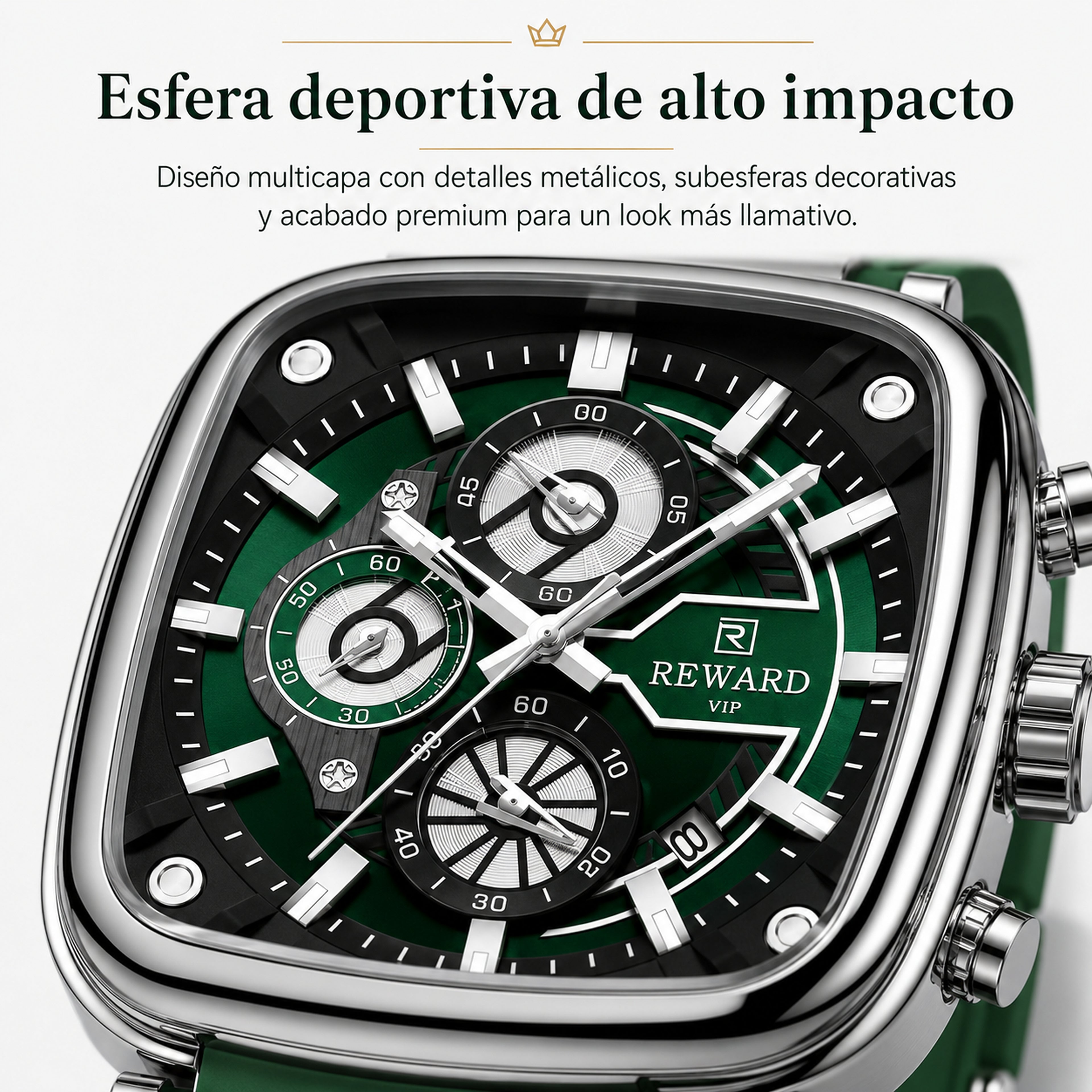 RD Verde Esmeralda — Esfera deportiva de alto impacto